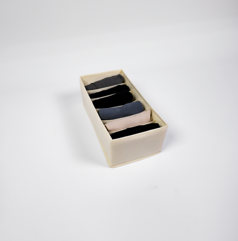 Foldable Undergarment Organiser - 4 Pack - Cream