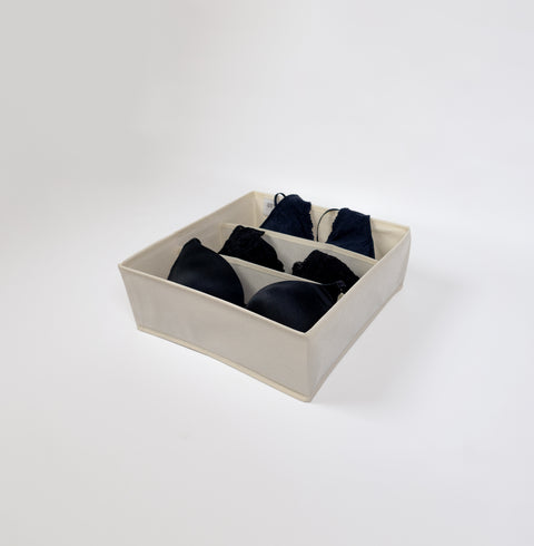 Foldable Undergarment Organiser - 4 Pack - Cream